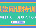 爆款网课特训营，一套课程打天下，网课变现的10个实操法，月收入3万到10万-第一资源网
