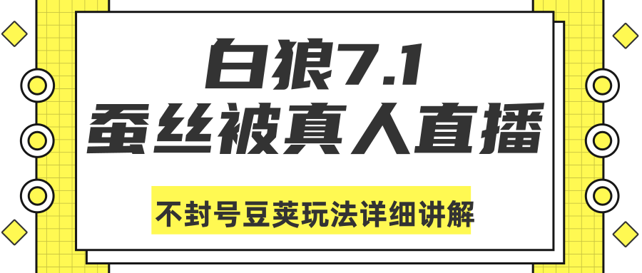 白狼敢死队最新抖音课程：蚕丝被真人直播不封号豆荚（dou+）玩法详细讲解-第一资源网
