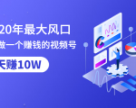 抓住2020年最大风口,小白也能做一个赚钱视频号,12天赚10W(赠送爆款拆解)-第一资源网