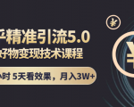 知乎精准引流5.0+知乎好物变现技术课程：每天1-2小时5天看效果，月入3W+-第一资源网