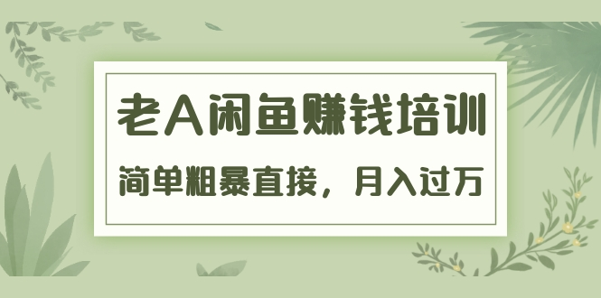 《老A闲鱼赚钱培训》简单粗暴直接，月入过万真正的闲鱼战术实课（51节课）-第一资源网