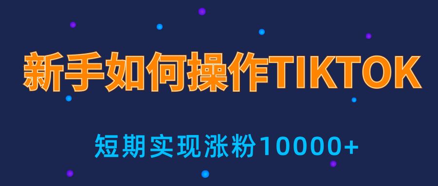 新手小白操作TIKTOK，3天从0到10000粉丝撸美金实战分享-第一资源网