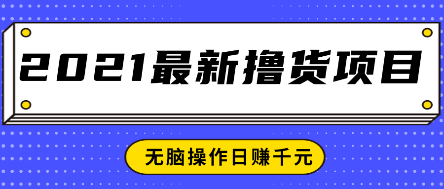 2021最新撸货项目，一部手机即可实现无脑操作轻松日赚千元-第一资源网