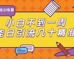 清和行记引流训练营:小白不到一周便能日引流几十精准粉-第一资源网