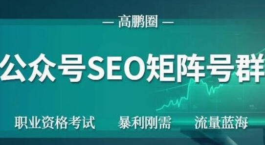 高鹏圈公众号SEO矩阵号群，实操20天纯收益25000+，普通人都能做-第一资源网