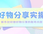 好物分享实操:新手如何做好物分享的账号内容,实操教学-第一资源网