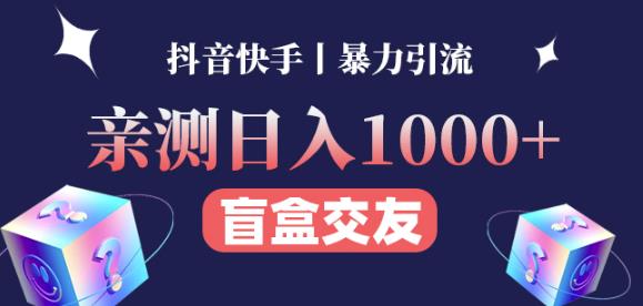 日收益1000+的交友盲盒副业丨有手就行的抖音快手暴力引流-第一资源网