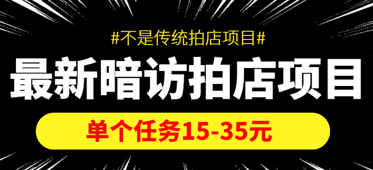 最新暗访拍店信息差项目，单个任务15-35元（不是传统拍店项目）-第一资源网