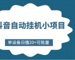 抖音自动挂机小项目,单设备日撸20+,可批量,号越多收益越大-第一资源网
