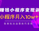 抖音赚钱小程序变现训练营:小程序月入10w+各类玩法运营技巧变现-第一资源网