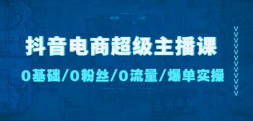 抖音电商超级主播课：0基础、0粉丝、0流量、爆单实操！-第一资源网