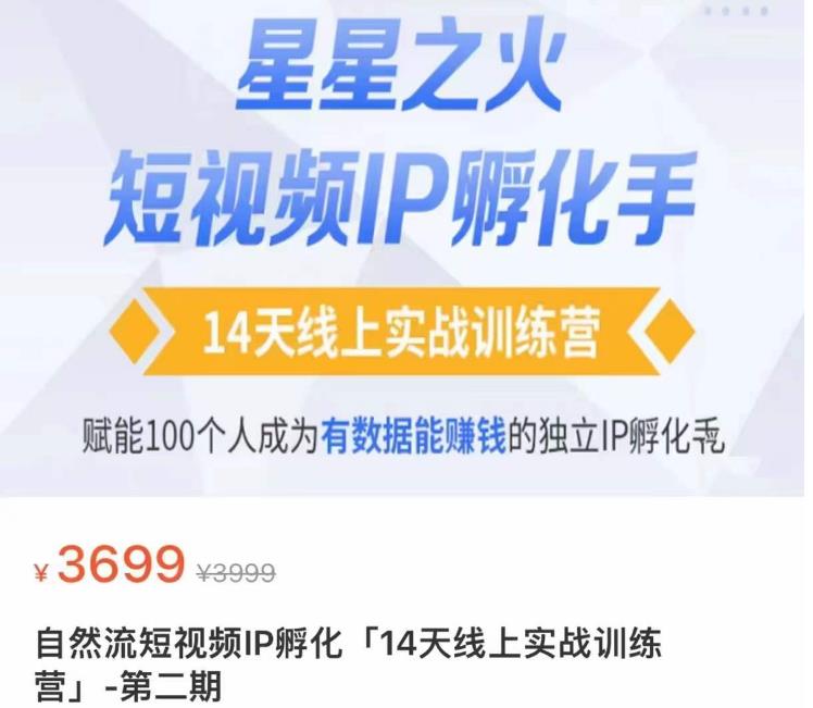 瑶瑶·自然流短视频IP孵化第二期，14天线上实战训练营，赋能100个人成为有数据能赚钱的独立IP孵化手-第一资源网