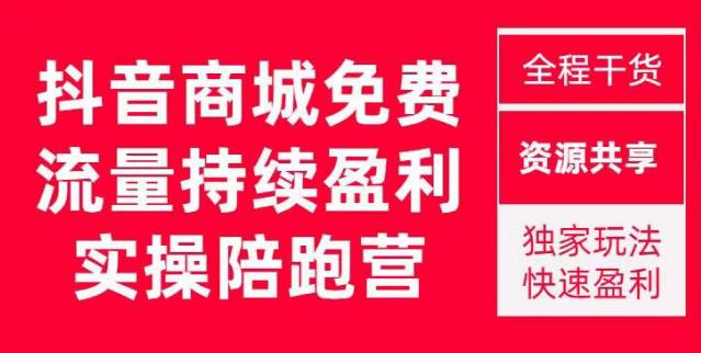 抖音商城搜索持续盈利陪跑成长营，抖音商城搜索从0-1、从1到10的全面解决方案-第一资源网