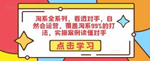 淘系全系列,看透对手,自然会运营,覆盖淘系99%的打法,实操案例读懂对手-第一资源网
