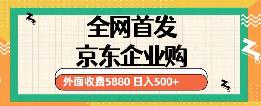3月最新京东企业购教程，小白可做单人日利润500+撸货项目（仅揭秘）-第一资源网