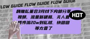 嗨推私董会3月线下内部分享视频,流量新破局、无人直播导流20w到私域、快团团等太香了-第一资源网
