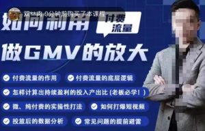 如何利用付费流量GMV的放大,微付费、纯付费的实操型打法-第一资源网