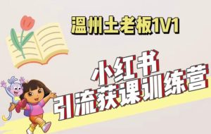 小红书1对1引流获客训练营:账号、内容、引流、成交(价值3999元)-第一资源网