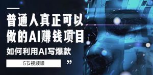 普通人真正可以做的AI赚钱项目-如何利用AI写爆款(5节视频课)-第一资源网