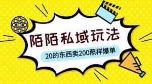 陌陌私域这样玩,10块的东西卖200也能爆单,一部手机就行【揭秘】-第一资源网