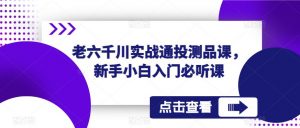 老六千川实战通投测品课,新手小白入门必听课-第一资源网