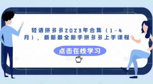 轻语拼多多2023年合集(1-4月),最新最全新手拼多多上手课程-第一资源网