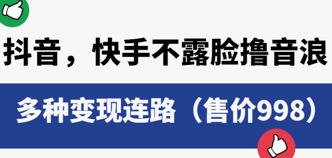 抖音快手不露脸撸音浪项目，多种变现连路（售价998）-第一资源网