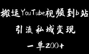 搬运YouTube视频到b站,引流私域一单利润200+,几乎0成本!【揭秘】-第一资源网