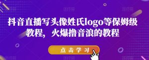 抖音直播写头像姓氏logo等保姆级教程,火爆撸音浪教程【揭秘】-第一资源网