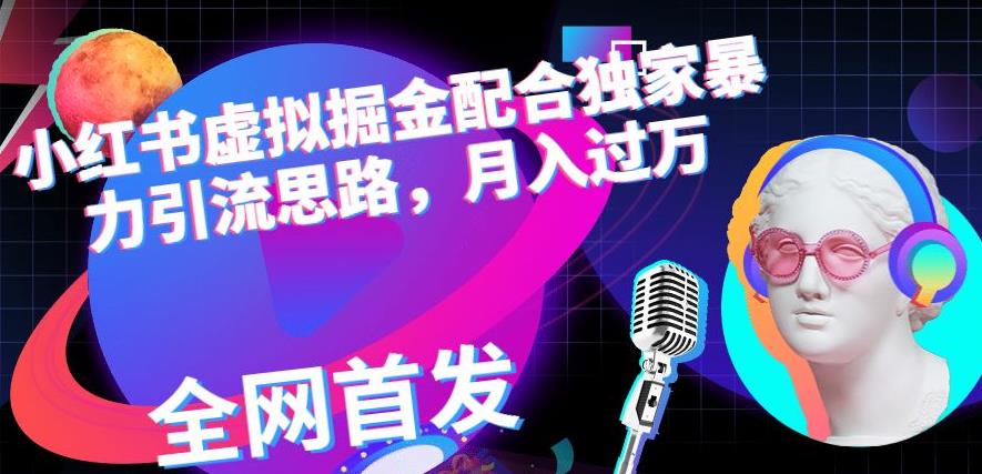 小红书虚拟掘金配合独家首发暴力引流思路，月入过万【揭秘】-第一资源网