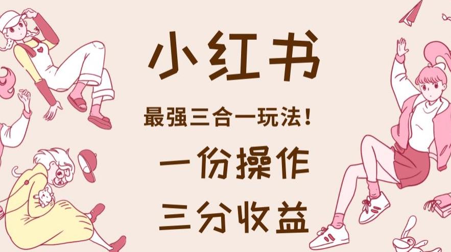 小红书最强三合一玩法，一份操作获得三份收益！【揭秘】-第一资源网