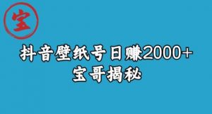 宝哥抖音壁纸号日赚2000+,不需要真人露脸就能操作【揭秘】-第一资源网