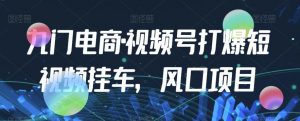九门电商·视频号打爆短视频挂车,风口项目-第一资源网