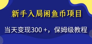 新手入局闲鱼币项目,当天变现300+,保姆级教程【揭秘】-第一资源网