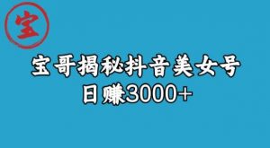 宝哥揭秘抖音美女号玩法,日赚3000+【揭秘】-第一资源网