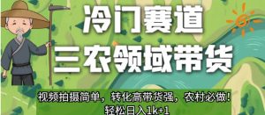 冷门赛道三农领域带货,视频拍摄简单,转化高带货强,农村必做!【揭秘】-第一资源网