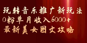 玩转音乐推广新玩法,0粉单月收入6000+,最新美女图文攻略【揭秘】-第一资源网