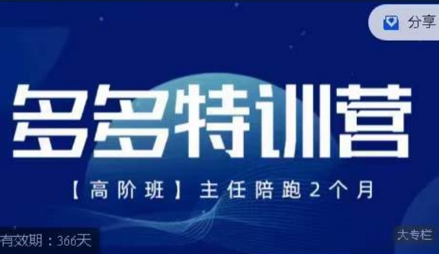 纪主任·多多特训营高阶班【9月13日更新】，拼多多最新玩法技巧落地实操-第一资源网