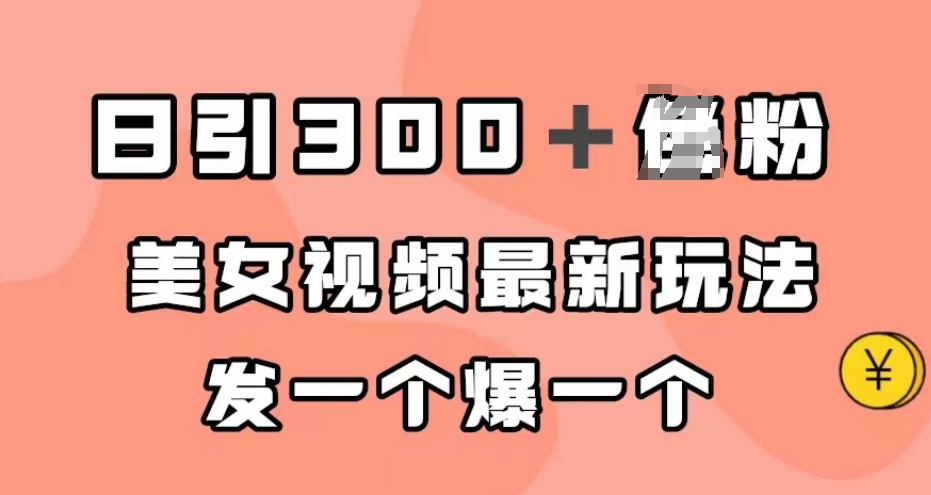 日引300＋男粉，美女视频最新玩法，发一个爆一个【揭秘】-第一资源网