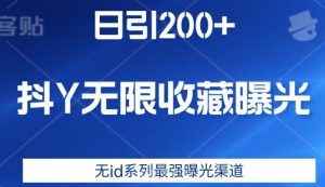 日引200+,抖音无限收藏曝光,无id系列最强曝光渠道-第一资源网