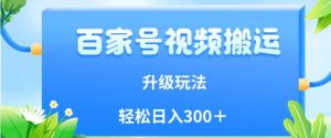 百家号视频搬运新玩法,简单操作,附保姆级教程,小白也可轻松日入300+【揭秘】-第一资源网
