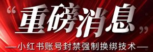 【最新】小红书账号封禁强制换绑技术可日赚300-第一资源网
