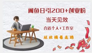 闲鱼精准引流创业粉,日引200+,当天见效,从此横着走-第一资源网