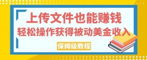 上传文件也能赚钱,轻松操作获得被动美金收入,保姆级教程【揭秘】-第一资源网