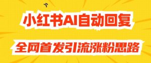 【原创开发】小红书AI自动回复,全网首发引流涨粉思路-第一资源网