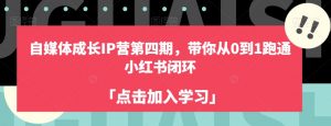自媒体成长IP营第四期,带你从0到1跑通小红书闭环-第一资源网