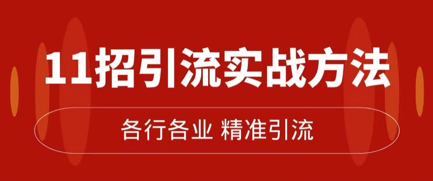 精准引流术：11招引流实战方法，让你私域流量加到爆（11节课完整)-第一资源网