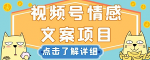 视频号情感文案项目,简单操作,新手小白轻松上手日入200+【揭秘】-第一资源网