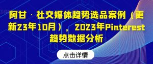 阿甘·社交媒体趋势选品案例(更新23年10月),2023年Pinterest趋势数据分析-第一资源网