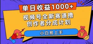 单日收益1000+,视频号全新赛道撸创作者分成计划,小白易上手【揭秘】-第一资源网